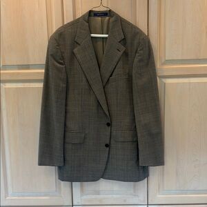 Polo by Ralph Lauren tan/brown with blue Wool Suit with Notched Lapels